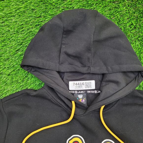 Peace Sign Hoodie Large 22x26 Embroidered Black - Picture 12 of 14